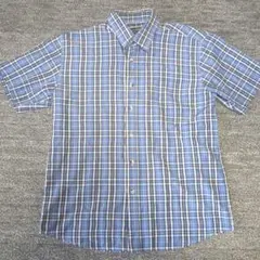 シャツ 半袖チェックシャツ L 古着
