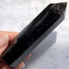 【残りわずか！特大！虹入り】最強魔除け　天然石　モリオン　ポイント　六角柱