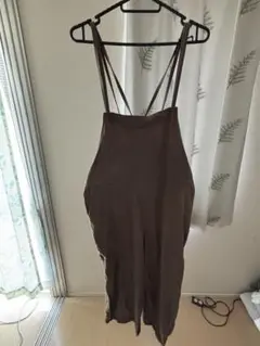 ブラウン サロペット ガウチョパンツ