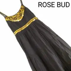 【未使用ꕤ︎︎定価12,390円】ROSE BUDビーズ金具装飾ロングワンピース
