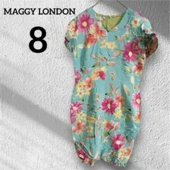MAGGY LONDON 【8/M】花柄シルクワンピース