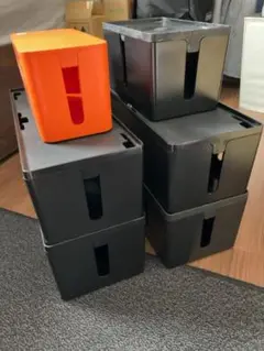 ケーブル収納ボックス 6個　エレコム　サンワサプライ　CB-BOXP3BKN2