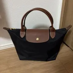 LONGCHAMP タグ無し　ナイロンレザートートバッグ