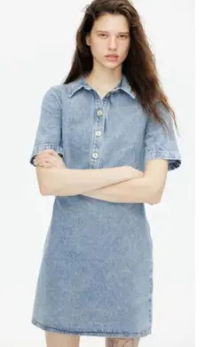 h&m 襟付きデニムワンピース