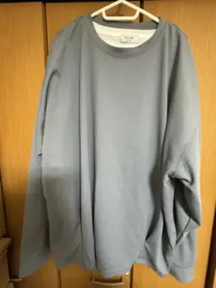 PLUS ONE バルーンロンＴレイヤード クルーネック ロンT サックス XL