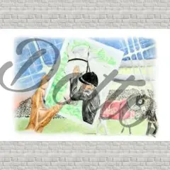 【ゴールドシップ 引退式】No.44 イラスト ポストカード 色鉛筆画 今浪さん