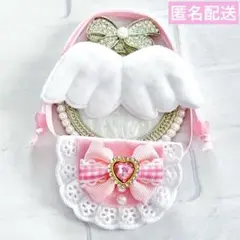 モンぬい ぬい用 羽 フリルチェックリボン スタイ ピンク よだれかけ いつぬい