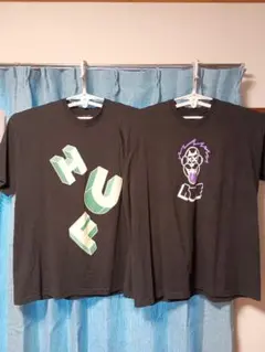 HUF ハフ 半袖Tシャツ プリント ストリート スケート ブラック 古着