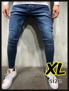 デニム　XL インディゴ　スキニー　ボトムス　ストレッチ　パンツ