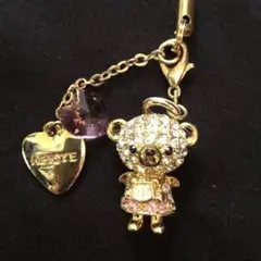 ABISTE クリスタル エンジェル ベアチャーム キーホルダー&ネックレス