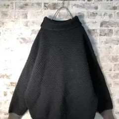 【ヴィンテージ】レトロ 袖切り替え タートルネックニット古着usedAS84