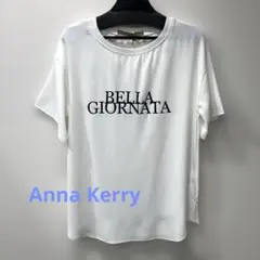 Anna Kerry ロゴプリントデシンTシャツ　ホワイト