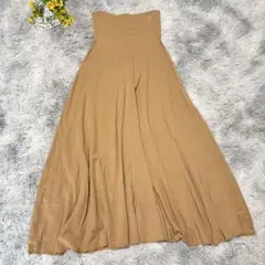【新品】ツールフェイス　ベアトップロングワンピース【M】　ライトブラウン