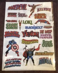 マーベル　スパイダーマン　アイアンマン　キャプテン　ソー　クリアファイル