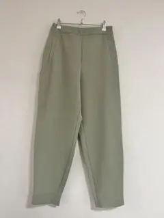 ZARA リブ　パンツ　緑　グリーン