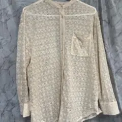 archivesレース長袖シャツ クリーム色