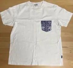メンズ　ホワイト 半袖Tシャツ プリントポケット　Ｍ