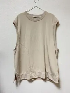 【美品】ノースリーブスウェット　XL ベージュベストタイプ　カジュアル