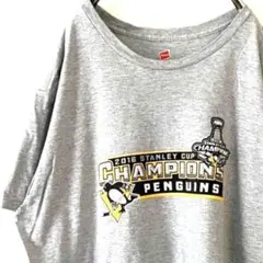 ヘインズ チャンピオンズ ペンギン Tシャツ XL グレー 灰色 古着