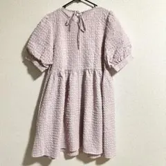 COLZA ラベンダー 半袖フレアワンピース M
