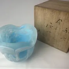 藤田喬平　美しい「新緑色吹雪紋花瓶」 藤田喬平 美しい「新緑色吹雪紋花瓶」