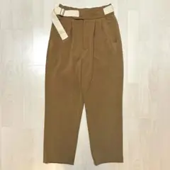 muller of yoshiokuboベージュタックパンツ36夏スラックス