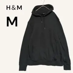 H&M 長袖スウェットパーカー プルオーバー M ブラック 綿100% シンプル