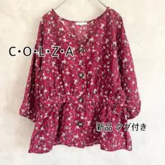 【新品】 C.O.L.Z.A コルザ ハニーズ ブラウス 花柄 七分袖 赤 M