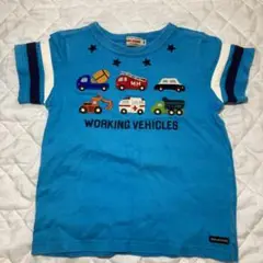 ミキハウス　乗り物　車　Tシャツ 100cm 働く車　救急車　消防車　パトカー