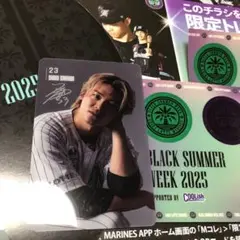 千葉ロッテマリーンズ クリアカード　 石川慎吾　ブラックサマー　ステッカー