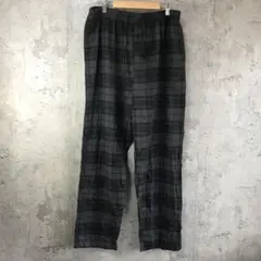 Y5409古着　チェックパンツ　パジャマパンツ　チャコール　黒　90s Y2K