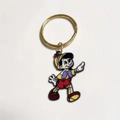 ピノキオ キーホルダー ディズニー キャラクター　ゴールド