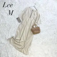 リー/ロングワンピース/半袖/フレア/ベージュ/M/コットン/カットソー
