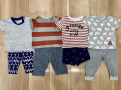 男の子 半袖 半ズボン 8点セット まとめ売り 恐竜 白くま 70cm 保育園