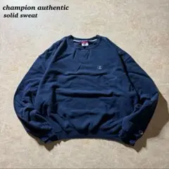 champion authenticソリッドスウェット短丈ネイビー古着 CBOY