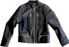 DSQUARED2 美品 ラムレザー パディングシングルライダース サイズ46