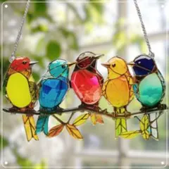 サンキャッチャー 小鳥 インテリア リビング 雑貨 看板 ボタニカル アクリル