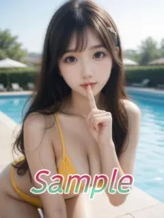 1点物 可愛い A4 AI 美女 ポスター 水着 ビキニ 巨乳 U373