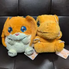 デジモンアドベンチャー　あまえんぼぬいぐるみ　おねだり　アグモン　パタモン　2体