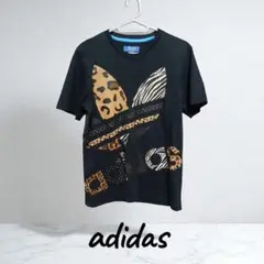 adidas 動物柄 Tシャツ 黒ブラック