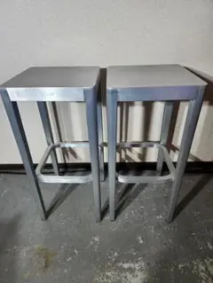 エメコ/emeco カウンターチェア　アルミ　スツール　スタルク2脚セット① emeco エメコカウンタースツールSTARCK スタルク