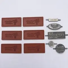ハンドメイド　タグ6枚と留め具セット　ラベル　メタルプレート 差し込み式