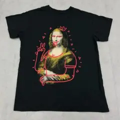 Brisco　モナリザ　アート　トップス　半袖　Tシャツ　古着　ブラック　黒　M