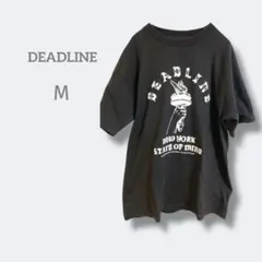 GS1561 Deadline【M】メンズ　半袖シャツ　ビックロゴ　ブラック