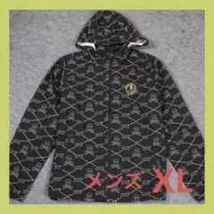 マークアンドロナ 韓国 メンズウィンドブレーカー ブラックXL