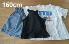 160cm Tシャツデニムショートパンツセット