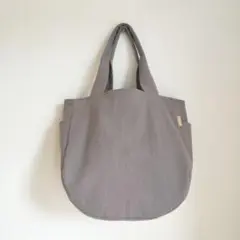 もっと丸いバルーントートバッグ　サイドポケット付き　ローズグレー