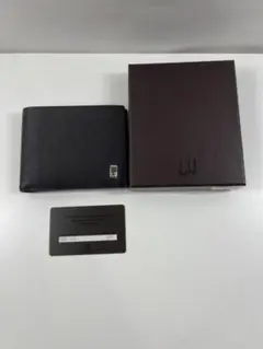 dunhill 黒 レザー 二つ折り財布 未使用品