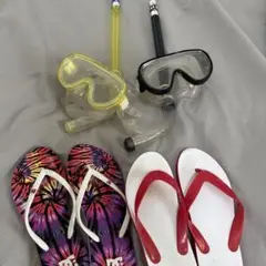 REEF TOURERシュノーケルセットとDCビーチサンダル