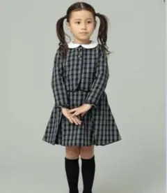 美品 B:MING by BEAMS ネイビーチェック ワンピース ボレロセット